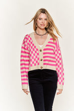 Load image into Gallery viewer, Contrast pattern sweater cardigan
