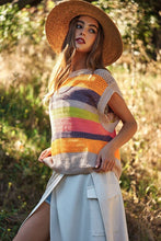 Load image into Gallery viewer, Crochet Multi Striped Pullover Knit Sweater Vest
