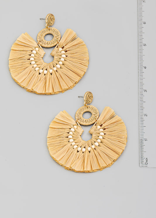 Round boho tassel earrings