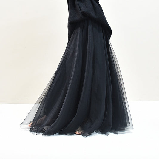 Ethereal Mesh A-Line Maxi Skirt