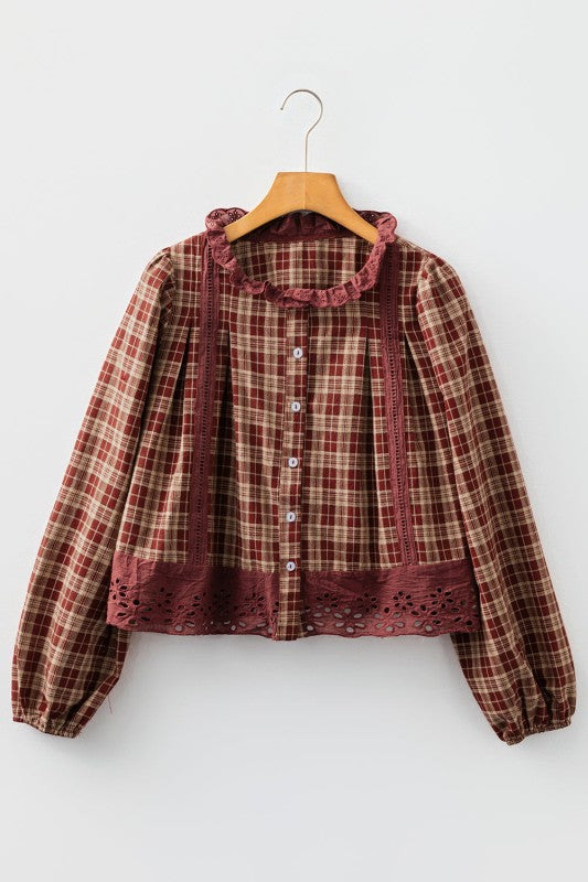 Eyelet Plaid Shirt