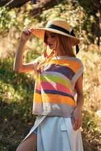 Load image into Gallery viewer, Crochet Multi Striped Pullover Knit Sweater Vest
