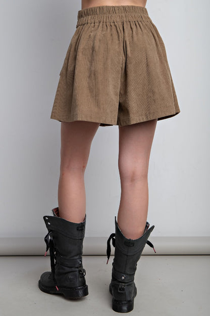 Sage brown corduroy mini skort