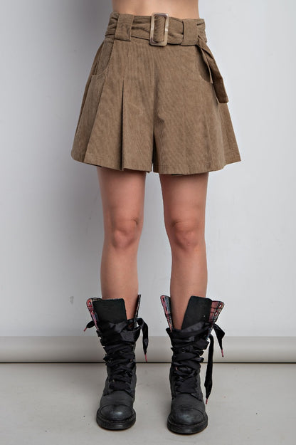 Sage brown corduroy mini skort