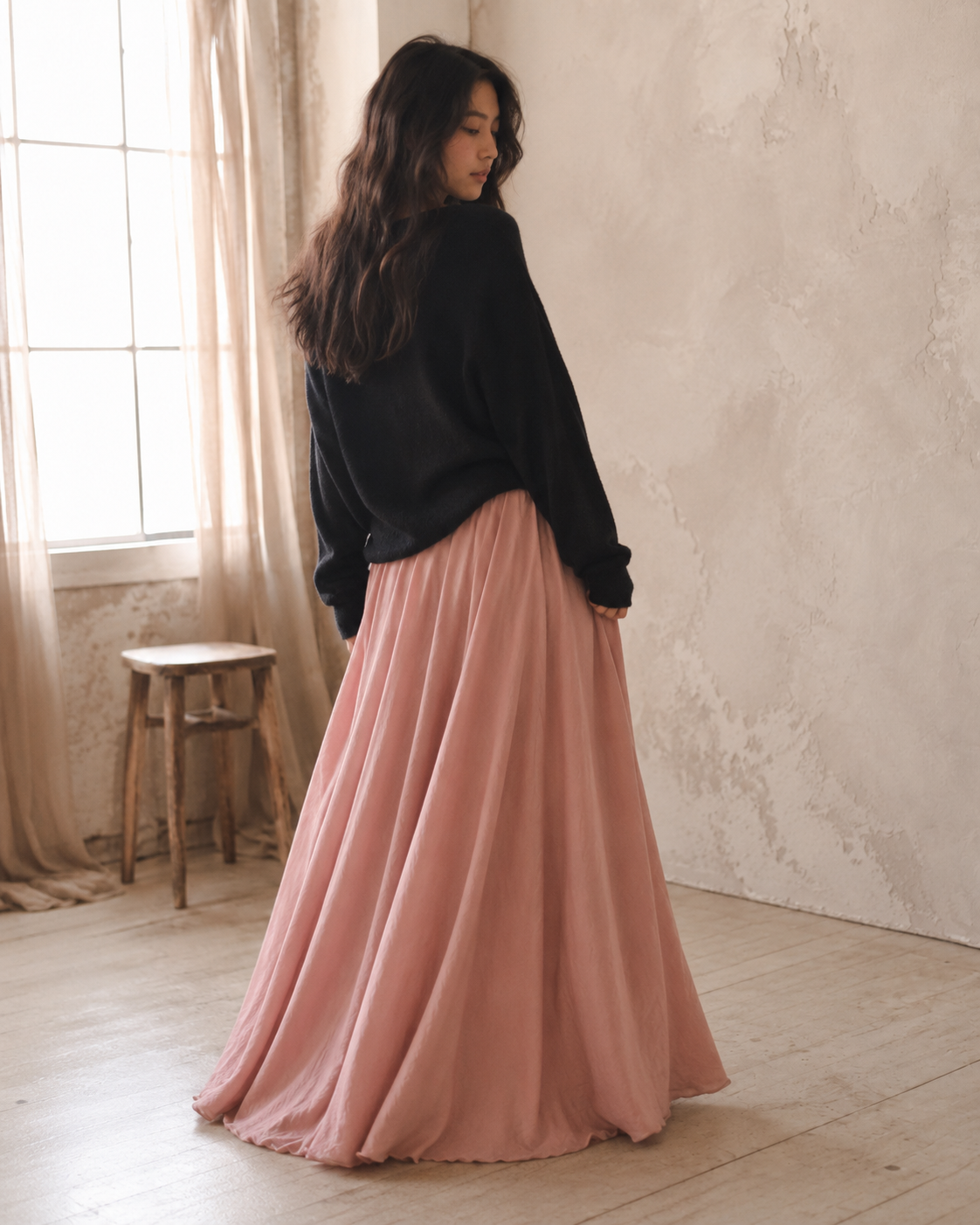 Mori Cotton-A-Line Maxi Skirt