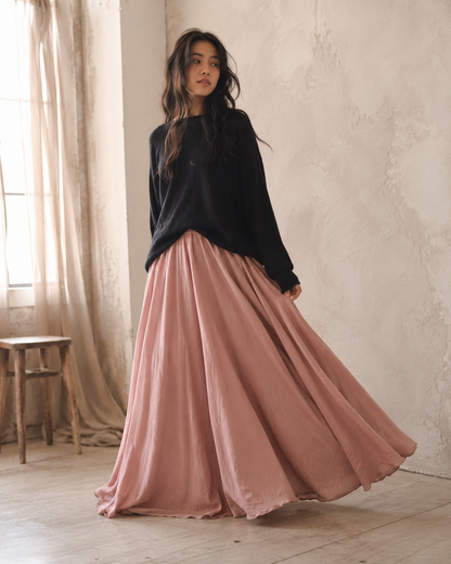 Mori Cotton-A-Line Maxi Skirt