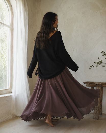 Mori Cotton-A-Line Maxi Skirt