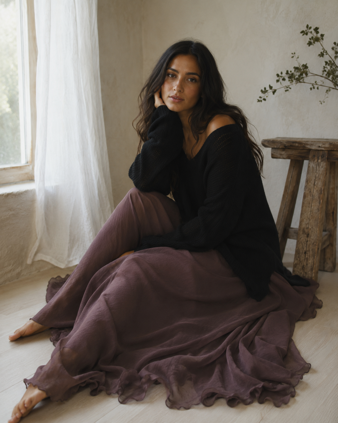 Mori Cotton-A-Line Maxi Skirt