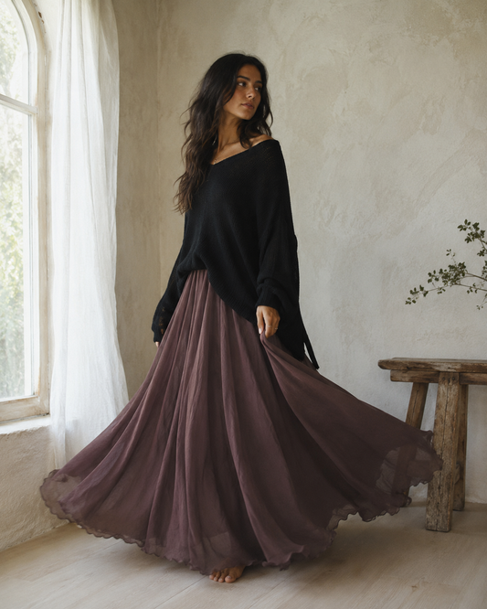 Mori Cotton-A-Line Maxi Skirt