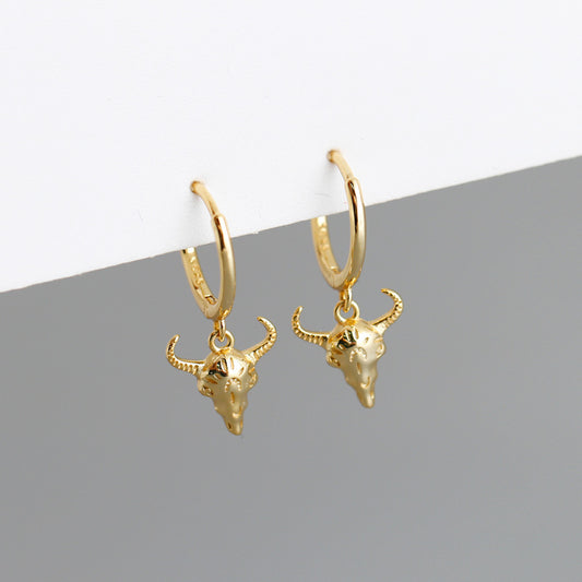 Ram skull Hoop Earrings